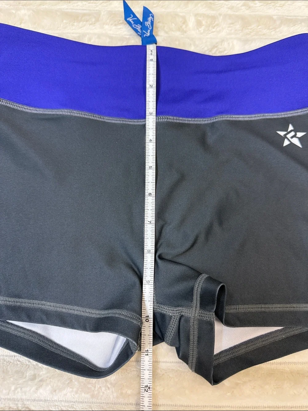 Rebel: Girls Cheer Shorts, Purple / Gray, Size YXL